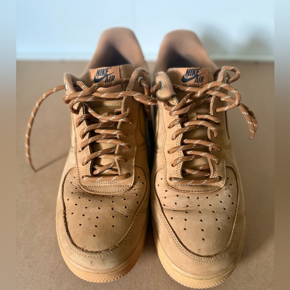 Nike Air Force 1 Low Wheat Suede Sneakers - Picture 4 of 6